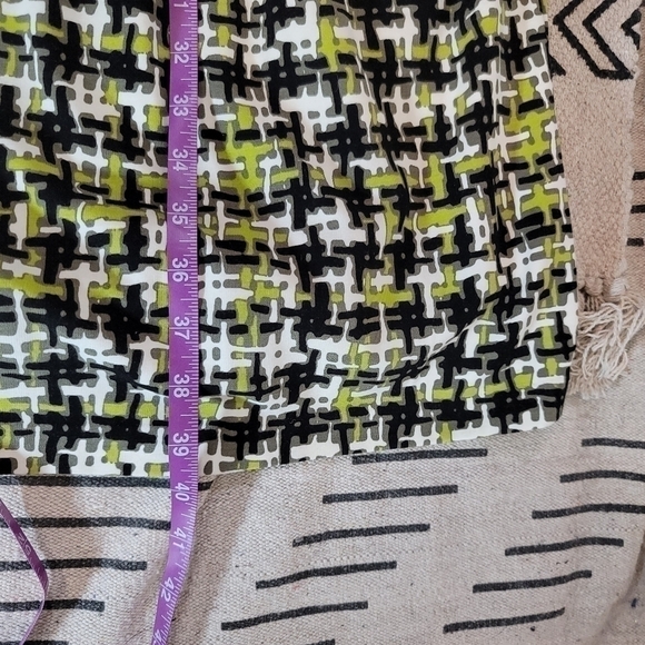 J.McLaughlin Short Sleeve Dress w Lime Green Geo Houndstooth Print, sz Small - Picture 12 of 12
